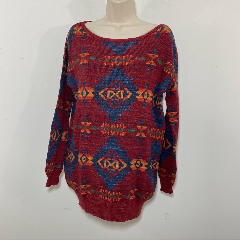 Ralph Lauren Denim & Supply Sweater Women’s M Native Geometric Print Boat Neck